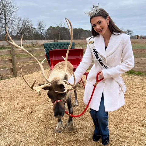 a person holding a dog