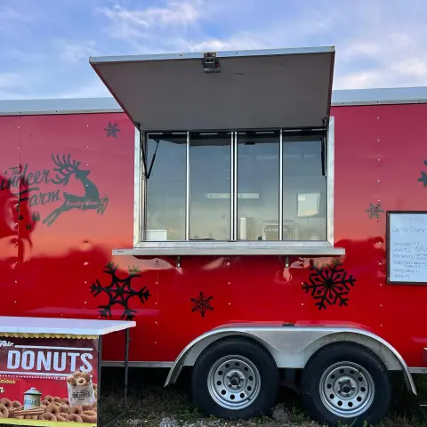 a truck is parked on the side of a building